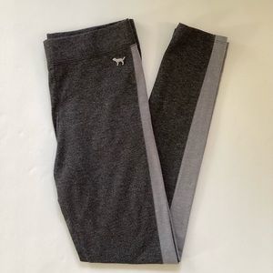 PINK Victoria’s Secret Gray Striped Leggings Size Small